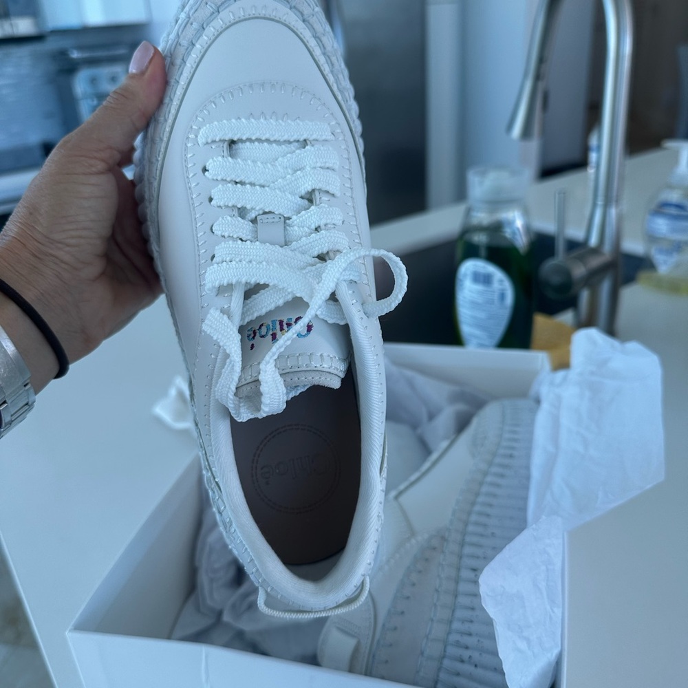 Chloe White Platform Sneakers - Picture 4 of 6